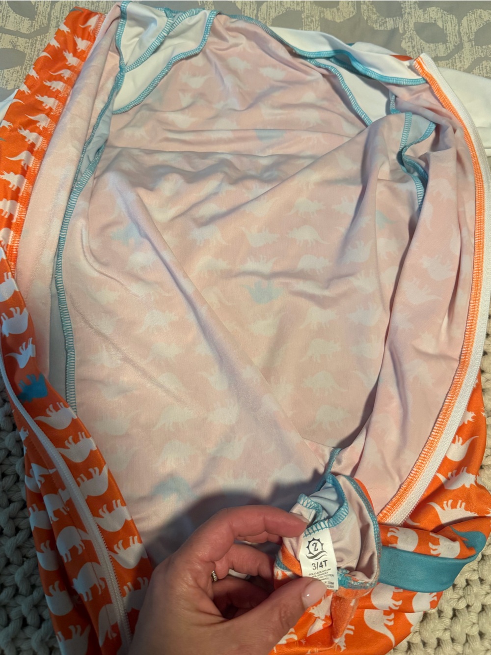 Set - 3T/4T toddler boy swimsuits / sunsuits - one-piece full-body rash guards - Picture 14 of 14